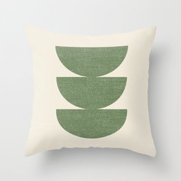 Half Circle 3 - Green Throw Pillow