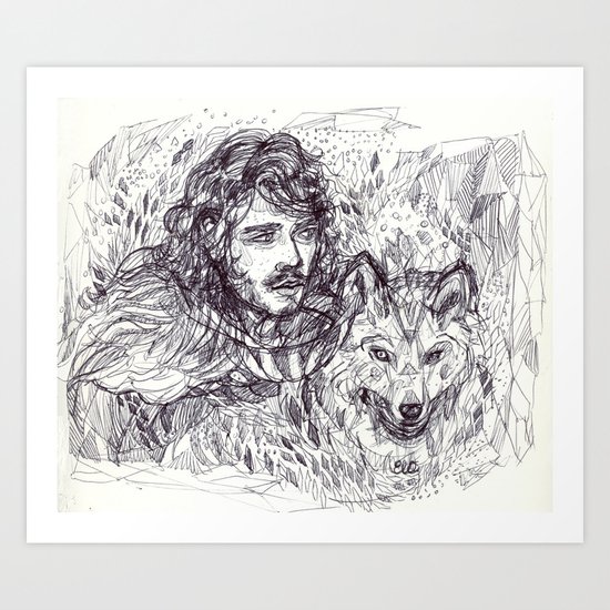 Jon and Ghost Art Print