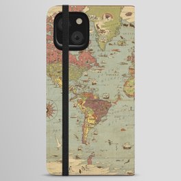 Mercator world map iPhone Wallet Case