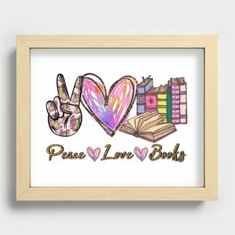 Peace Love Books Pretty Girly Recessed Framed Print