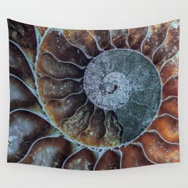 Spiral Ammonite Fossil Wall Tapestry