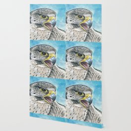 Peregrine Hawk Falcon Watercolour Human Made Art Painting Wallpaper