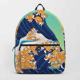 Shiba Inu in Great Wave Backpack