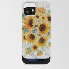Loose Watercolor Sunflowers iPhone Card Case