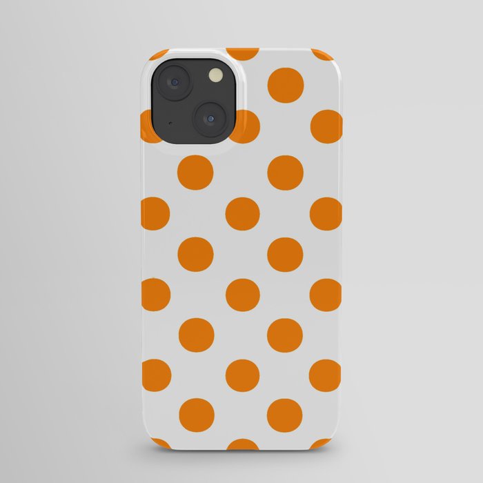 Polka Dots (Orange/White) iPhone Case