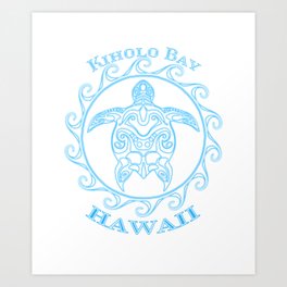 Kiholo Bay Tribal Sea Turtle Summer Art Print | Tropical, Graphicdesign, Kohalakaivacation, Seaturtle, Island, Seaanimal, Kiholobay, Turtle, Beach, Vacation 