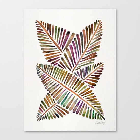 Tropical Banana Leaves – Vintage Palette Canvas Print