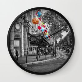 Paris Pop of Colour Wall Clock