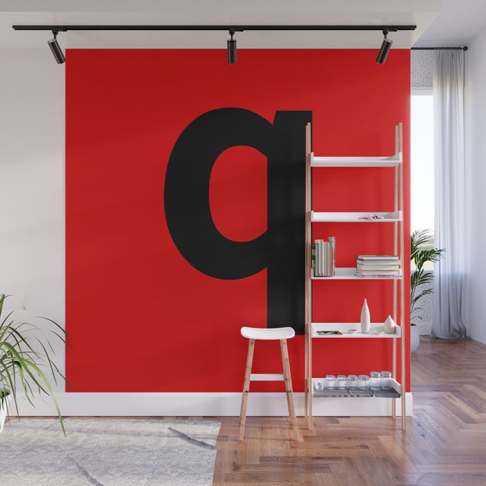 letter Q (Black & Red) Wall Mural