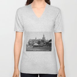 1890 Narragansett Towers & Casino, Narragansett, Rhode Island V Neck T Shirt