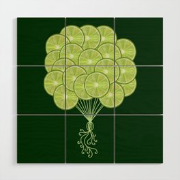 Green Lime Citrus Balloons Wood Wall Art