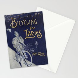 Cover of "Bicycling for Ladies" by Maria E. Ward, 1896 Stationery Card