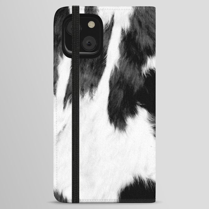 Primitive Hygge Cowhide in Black and White iPhone Wallet Case
