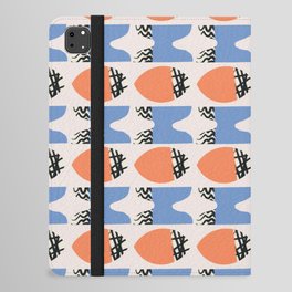 Organic Orange and blue repeat pattern iPad Folio Case