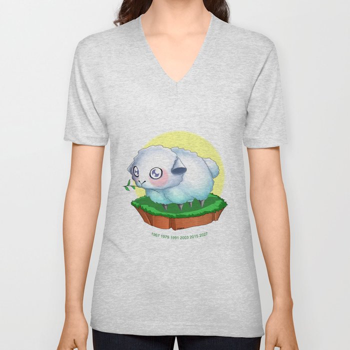 Year of the Sheep V Neck T Shirt