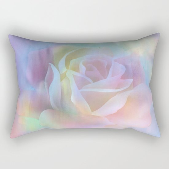 Pastel Watercolor Rose Rectangular Pillow