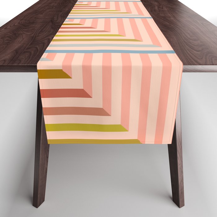 Abstraction_STRIPE_COLORFUL_JOY_PATTERN_POP_ART_1118A Table Runner