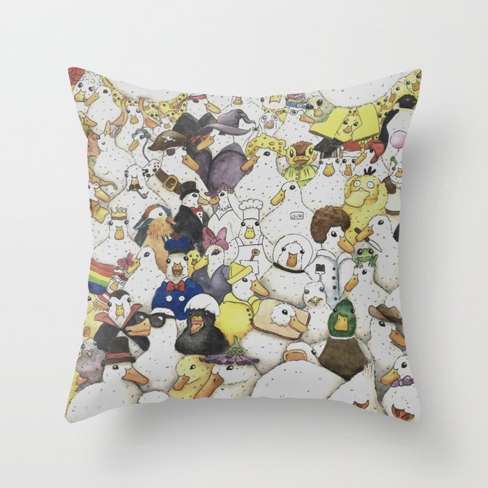 Duck Collage  Throw Pillow