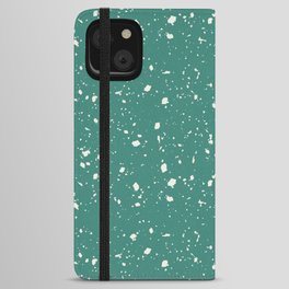 Green Blue Terrazzo Seamless Pattern iPhone Wallet Case