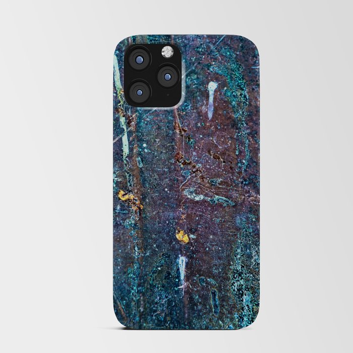 Abstract Cobalt Blue Rusty Metal Weathered Texture iPhone Card Case