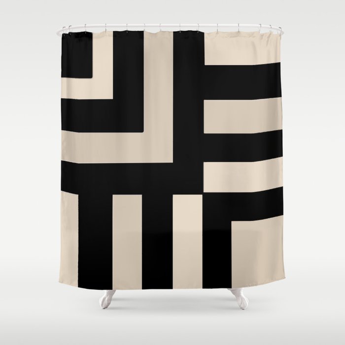Black and Tan Shower Curtain