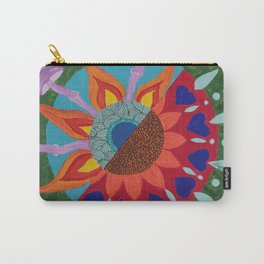 Adentro (Inside) Carry-All Pouch | Trippy, Painting, Luciddreaming, Mandala, Marisabelpr, Mushrooms, Curated, Psychedelic, Fire, Acrylic 