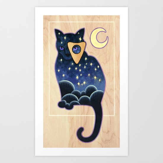 Ouija Cat Art Print