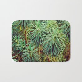 Retro pattern of Mediterranean Spurge, Euphorbia Characias Wulfenii | Nature photography Bath Mat