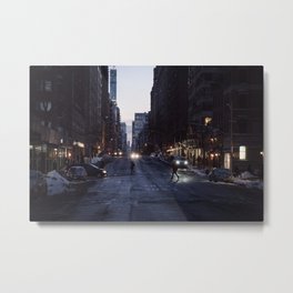 Winter dusk in New York Metal Print | Manhattan, Cold, Unitedstates, Noise, Photo, Bigapple, Dark, Noisy, Winter, Shadow 