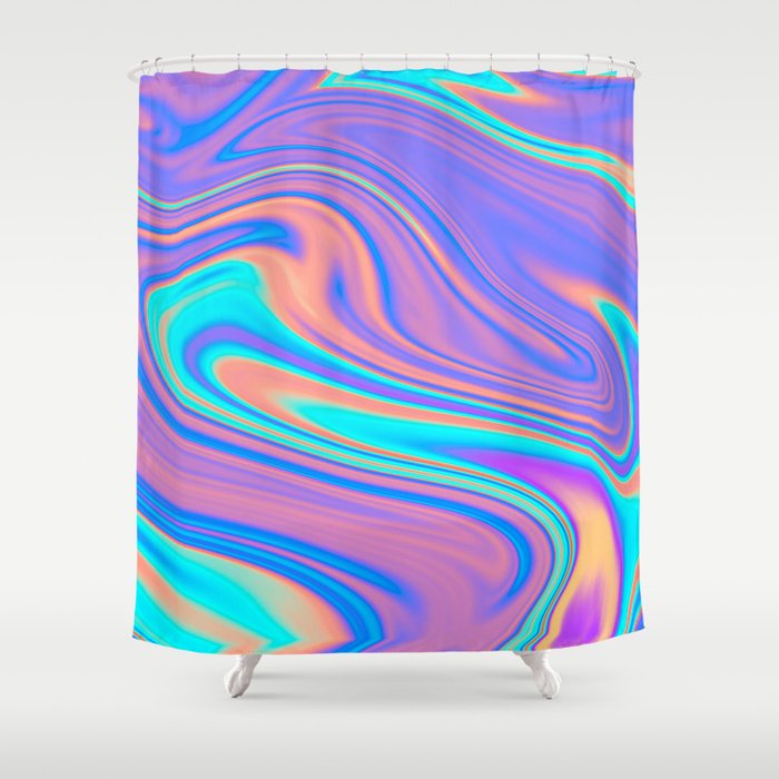 Holographic Flames Shower Curtain
