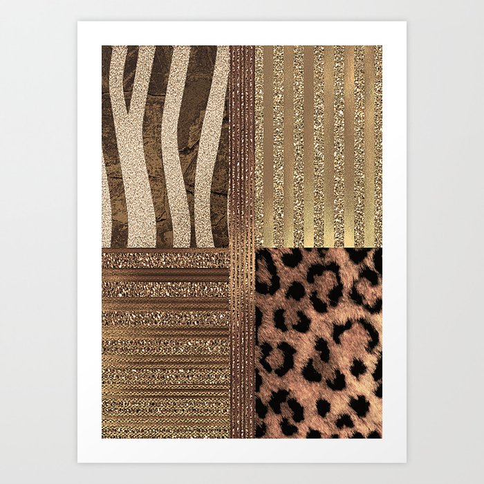 Gold Lioness Safari Chic Kunstdrucke Gold Lioness Safari Chic Kunstdrucke