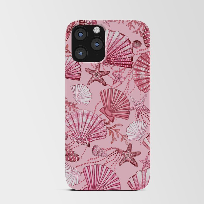 starfish and seashell pink beach iPhone Card Case