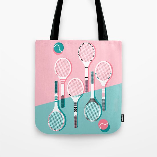 Got Served - tennis country club sports athlete retro throwback memphis 1980s style neon palm spring Tote Bag