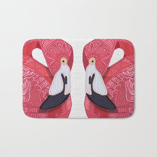 Pink Flamingos 2016 (white) Bath Mat