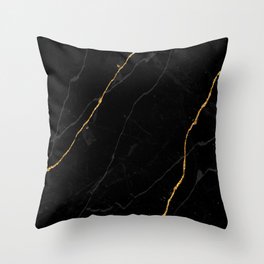 Black Marble with Gold (ix 2021) Throw Pillow