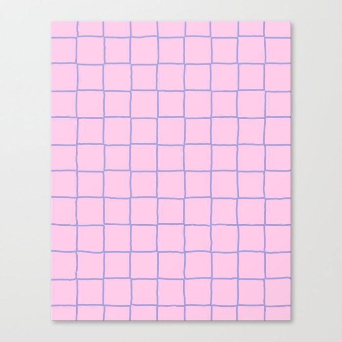 Pastel Lavender + Blush Pink Checkered Plaid Canvas Print