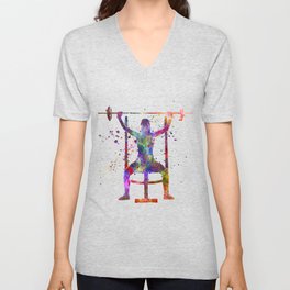 Fitness in watercolor V Neck T Shirt