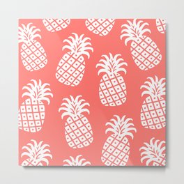 Pineapple Twist 326 Coral Orange Metal Print