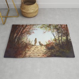 A Walk in the Autumn Woods Rug