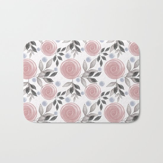 Delicate floral pattern. Bath Mat