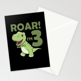 Children 3rd Birthday T-rex 3 Years Dino Dinosaur Stationery Card