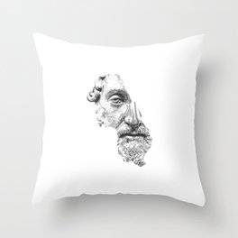 MARCUS AURELIUS ANTONINUS AUGUSTUS / black / white Throw Pillow