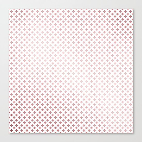 Simply Crosses in Rose Gold Sunset Canvas Print