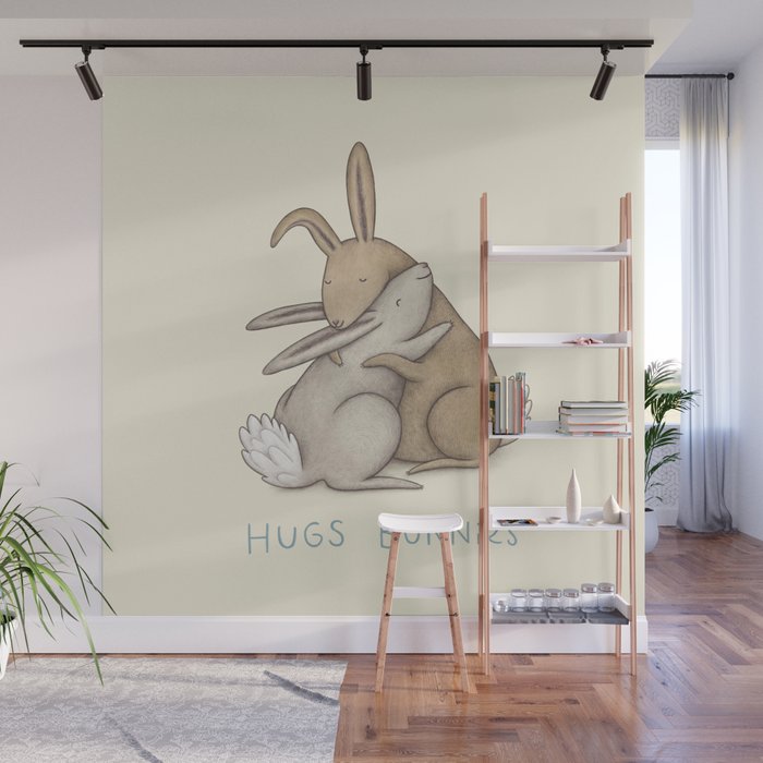Hugs Bunnies Wall Mural