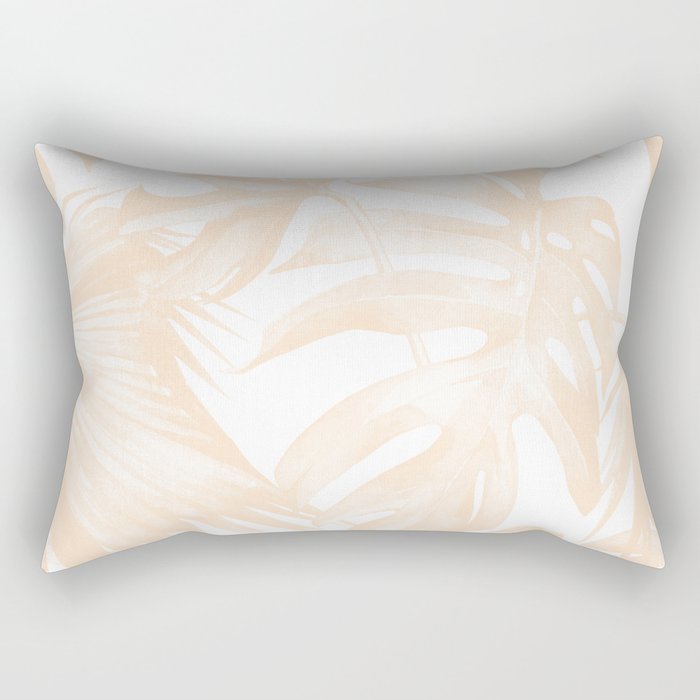 Island Vacation Hibiscus Palm Light Mango Rectangular Pillow