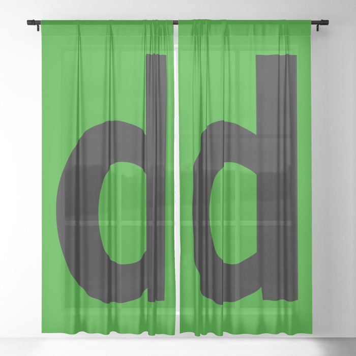 letter D (Black & Green) Sheer Curtain