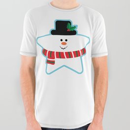 Snowman star All Over Graphic Tee