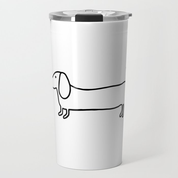 Simple dachshund black drawing Travel Mug