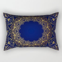 Yellow & Blue Color Mandala Art Design Rectangular Pillow