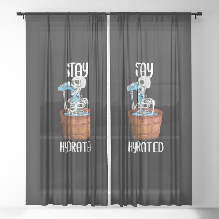 Stay Hydrated | Water Skeleton Sheer Curtain